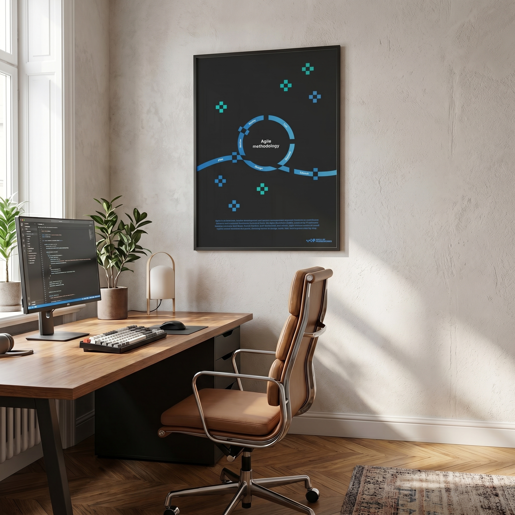 Agile Print, Black & Blue