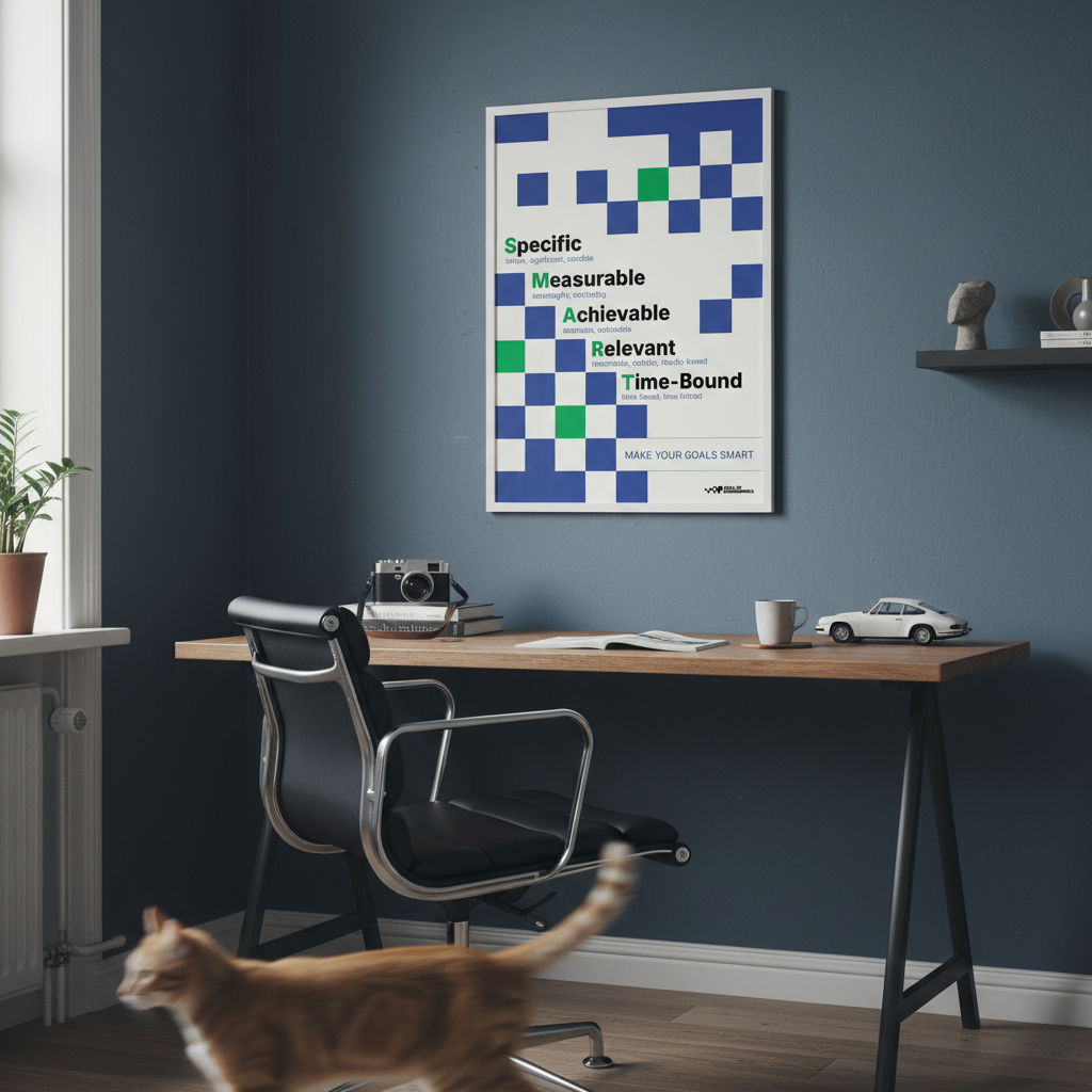 SMART GOALS Print, Blue