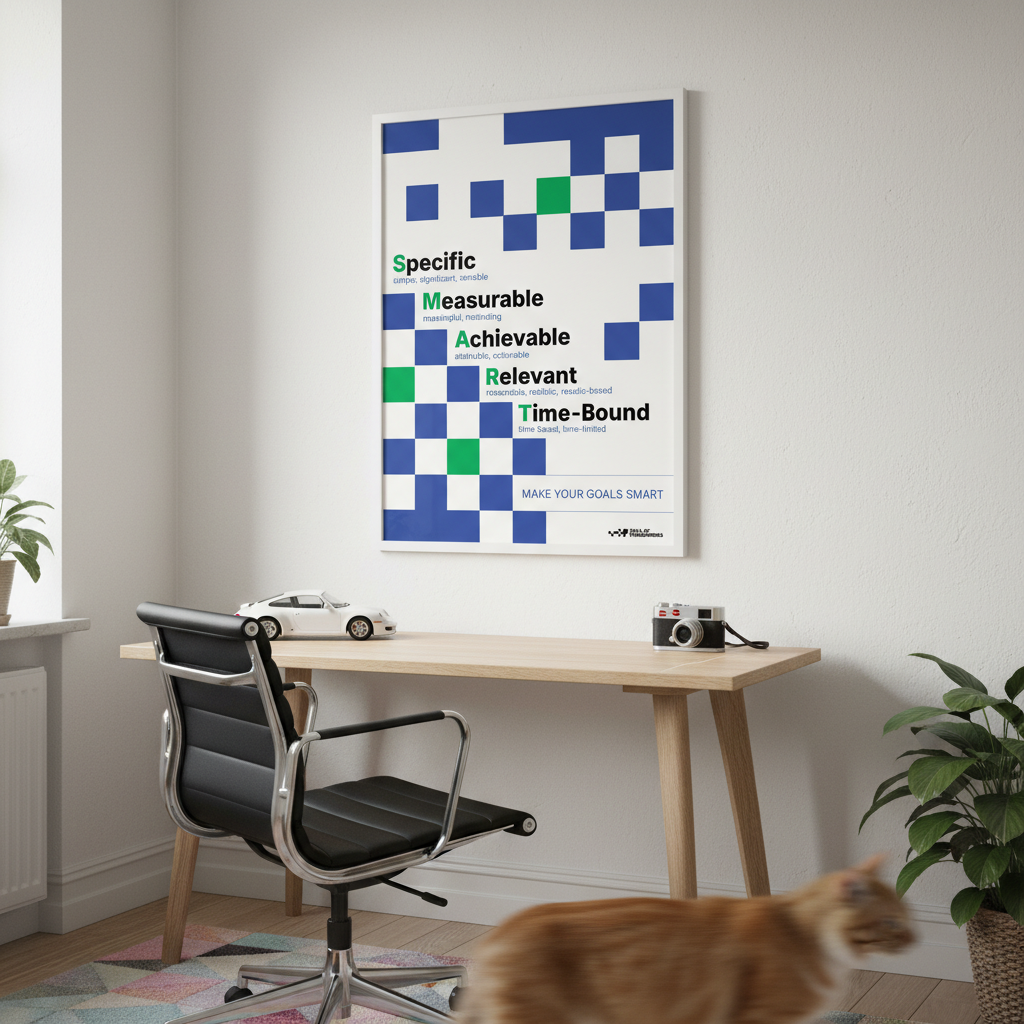 SMART GOALS Print, Blue