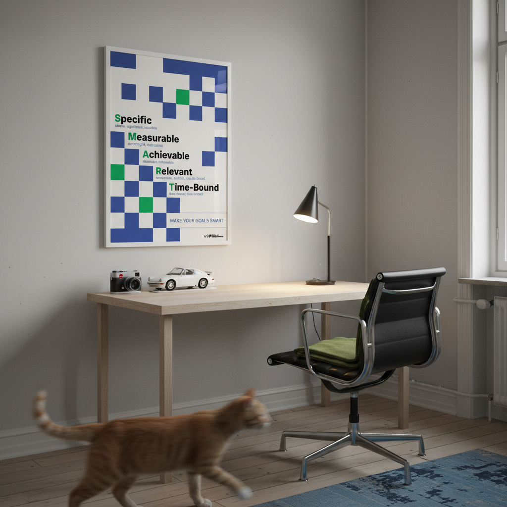 SMART GOALS Print, Blue
