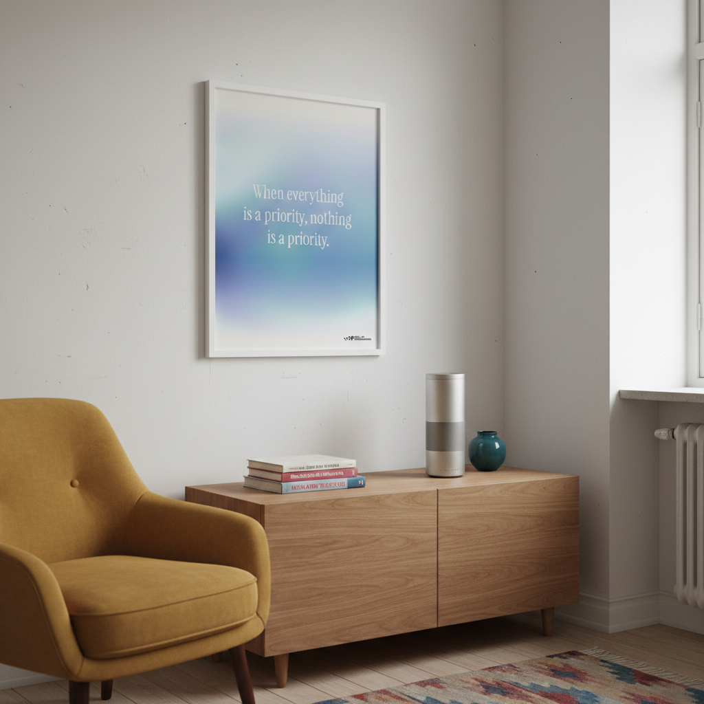 Priorities Print, Blue