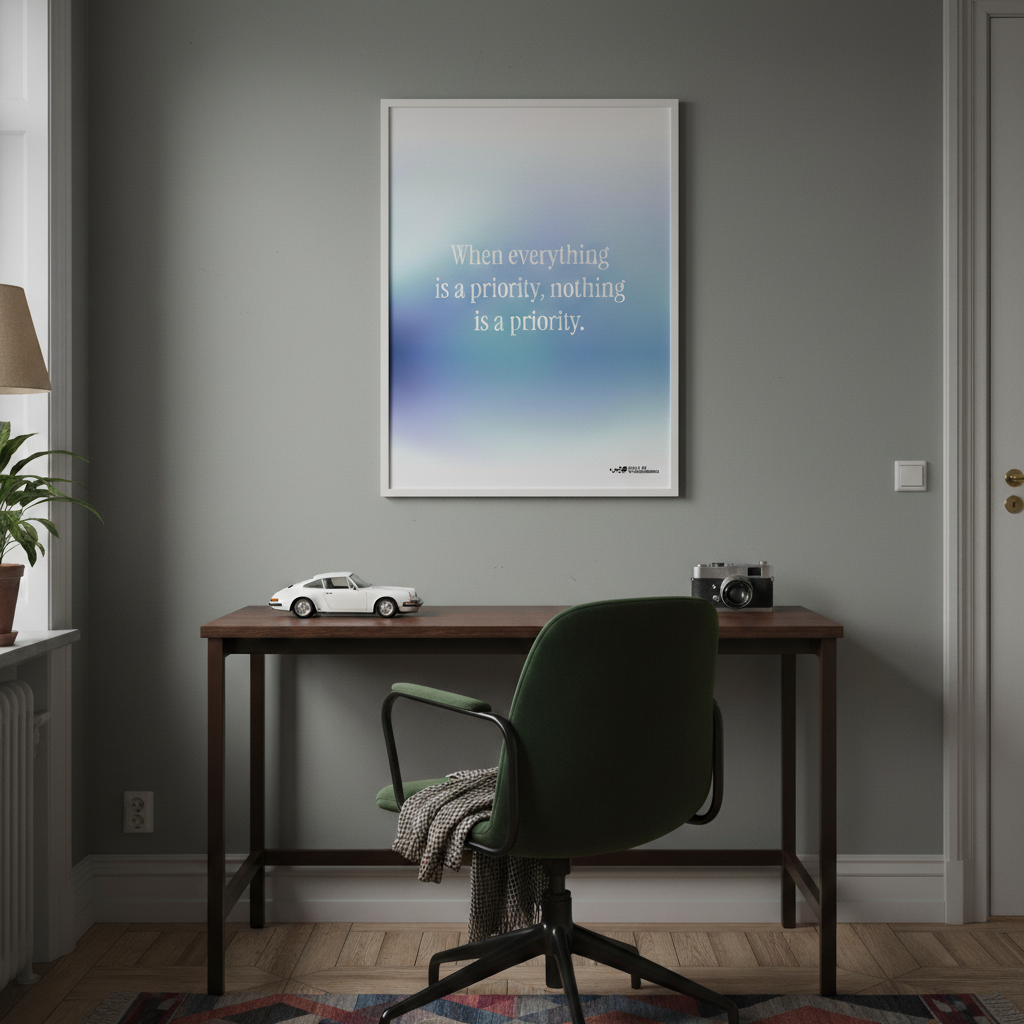 Priorities Print, Blue